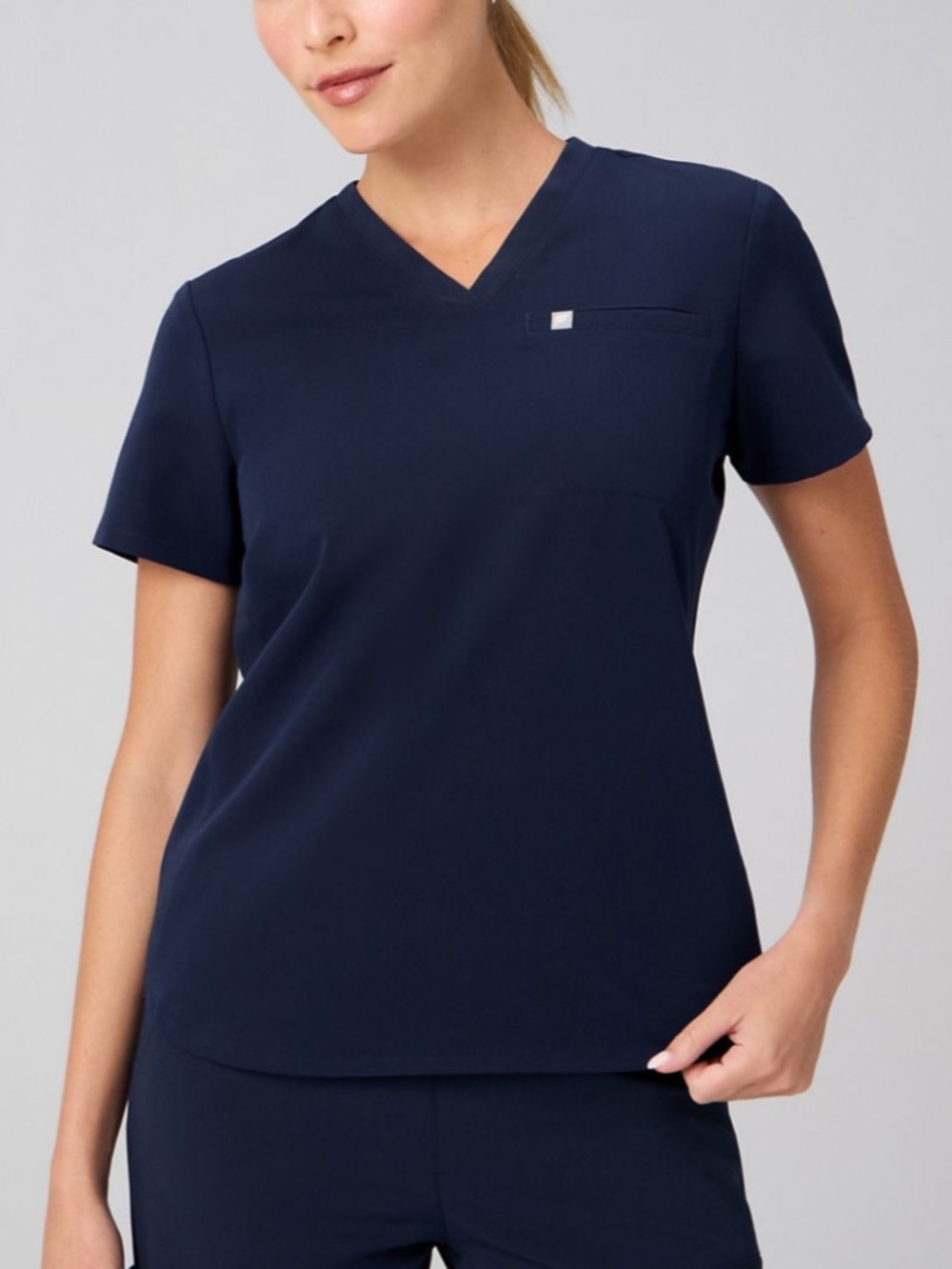 Fabletics Vital 1-Pocket Scrub Top Navy Blue Size Small